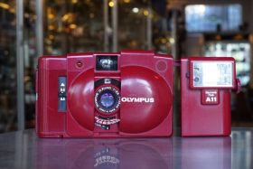 Olympus XA-2 in Red + Flash