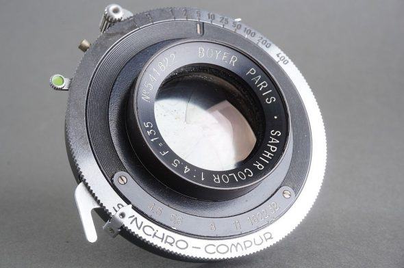 Boyer Saphir Color 1:4.5 / 135mm lens in Synchro compur shutter