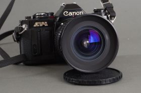 Black Canon AV-1 camera body + Sirius MC 18-28mm 1:4-4.5 zoom lens
