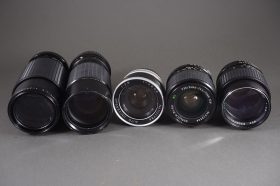 big lot of various lenses and teleconverters / aux lenses, as per pictures