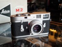 Leica M2 camera met Leitz Elmar 2.8 / 50mm lens in orginele verpakking