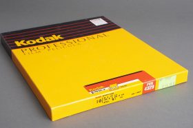 sealed box of 8×10 inches Kodak PRO 100 / PRN 4329 film, 10 sheets, expired 09/1997