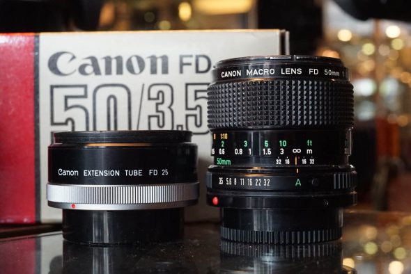Canon Macro Lens FD 50mm 1:3.5 + Tube FD 25, boxed