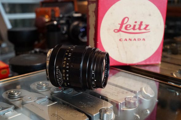 Leica Leitz Tele-Elmarit 1:2.8 / 90mm lens, Fat version, Boxed
