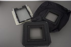 Wide angle bellows, normal bellows, screen in holder for Cambo camera