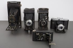 lot of 5x vintage folding cameras – as per pictures