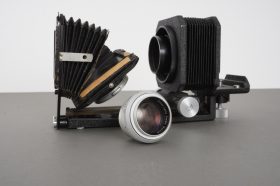 Leica Leitz Hektor 13.5cm 1:4.5 lens head on macro bellows + slide copier