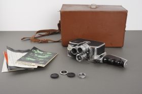 Bolex D8L 8mm camera with 3x Schneider lenses