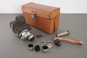 EMEL camera with 3x SOM Berthiot lenses + accs, cased