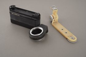 small lot of Leica items: 16466M adapter, plastic CTOOM bracket, M4-2 winder