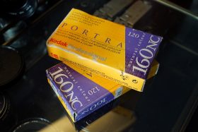 Kodak Portra 160NC. 5-pack 120 roll film. Expired 2006