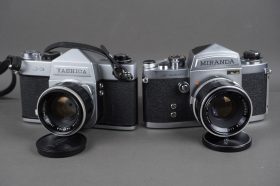 2x vintage SLR cameras: Yashica + Miranda
