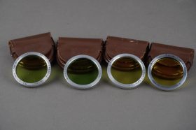 4x genuine Rollei bay 1 filters: 2x green, 2x yellow – cased