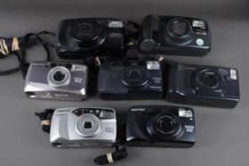 lot of 7x various Pentax compact cameras