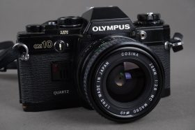 Olympus OM-10 camera + Cosina 28mm 1:2.8 MC lens