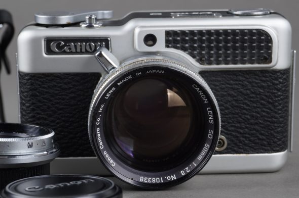 Canon DEMI C half frame camera with two lenses, in case