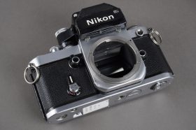 Nikon F2 camera, worn