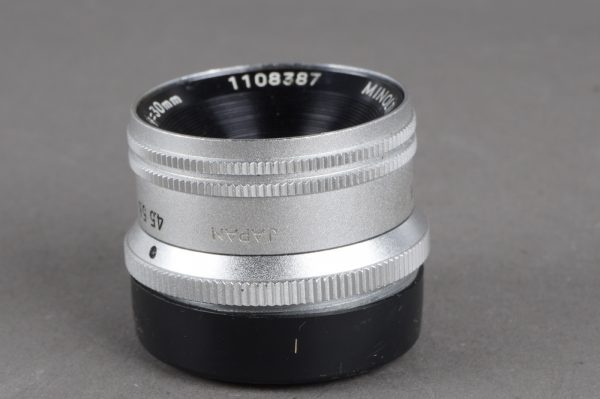 Minolta E.Rokkor 30mm 1:4.5 enlarger lens for 16mm