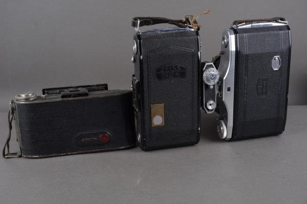 lot of 3x vintage folding cameras, Zeiss Ikon and Agfa Billy-Clack
