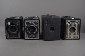 lot of 4x Kodak box cameras, Brownie