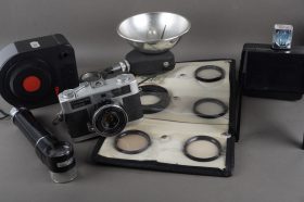 Chinon 35EE RF camera (not firing) + add-ons