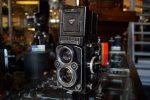 Rolleiflex 3.5F TLR camera (worn)