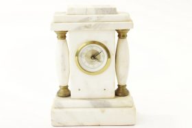 vintage mechanical clock, marble and brass, Mercedes