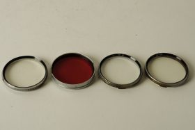 lot of 4x BAY III filter to fit Rolleiflex TLR, 3x UV + red – homemade
