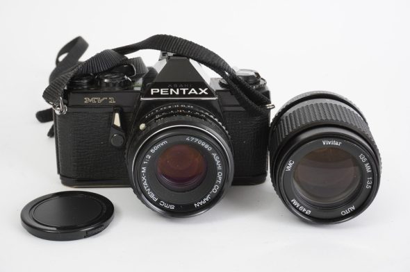 Pentax MV + SMC-Pentax 1:2 / 50mm + Vivitar 135mm lens