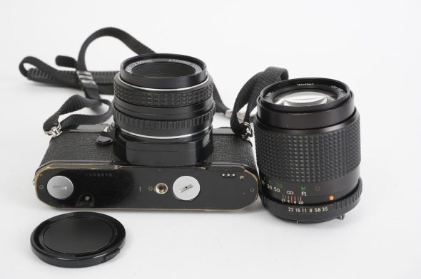 Pentax MV + SMC-Pentax 1:2 / 50mm + Vivitar 135mm lens