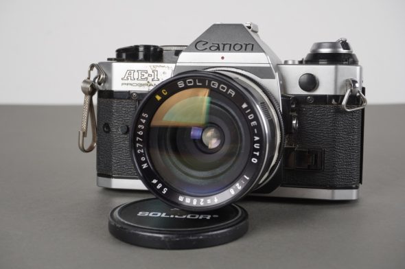 Canon AE-1 Program with 28mm 1:2.8 Soligor lens