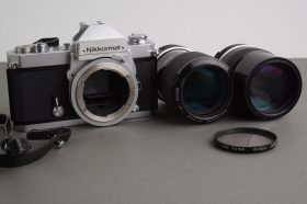 Nikon Nikkormat FT-2 + 43-86 f/3.5 + 135mm f/2.8 AI lenses