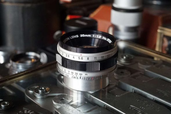 Canon lens 35mm 1:1.5 in Leica screw mount