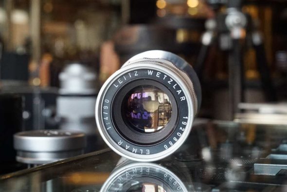 Leica 90mm Elmar 1:4 3-element in plastic case