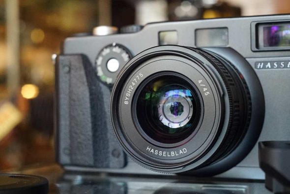 Hasselblad Xpan with 45mm 1:4 and original hood