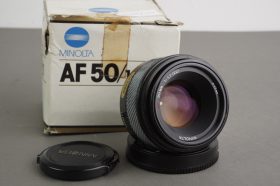 Minolta AF 50mm 1:1.7 lens, boxed