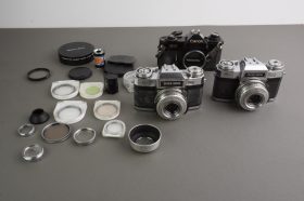 Lot of 3x SLR cameras Canon EF + 2x Zeiss Ikon Contaflex