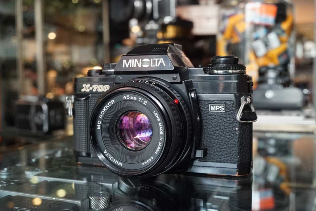 Minolta X-700 + MD 50mm F/1.7 lens, serviced