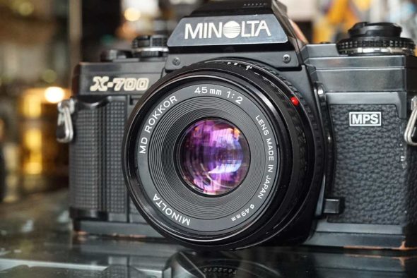 Minolta X700 + 45mm 1:2 MD Rokkor
