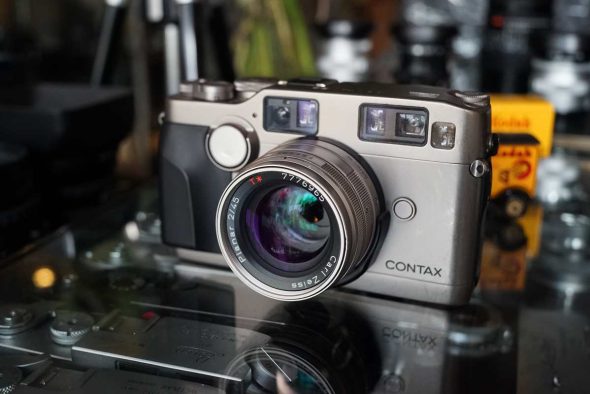 Contax G2 silver + Zeiss 45mm F/2 Planar lens, worn but with recent service