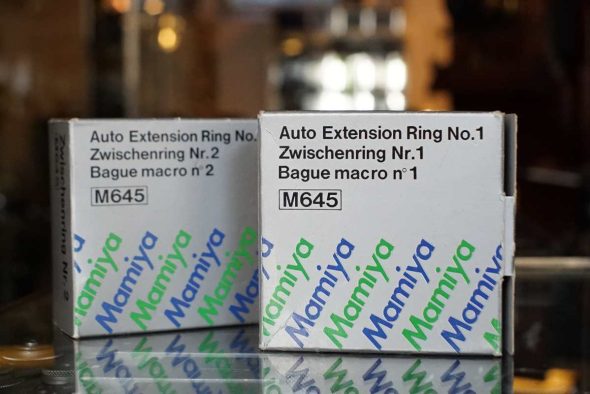 Mamiya 645 Extension rings Nr1 and Nr2, boxed