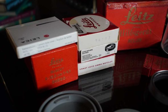 Big lot of empty Leica accessory boxes and leftovers