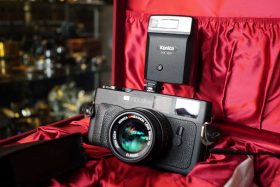 Konica Hexar RF + 50mm F/2 lens, in kit case