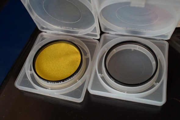 Leica VII filters, 1 yellow and 1 UV haze, boxed