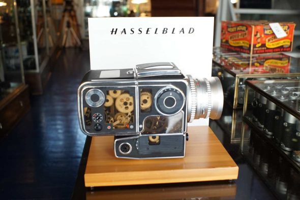 Vintage Hasselblad Display stand piece with wooden base