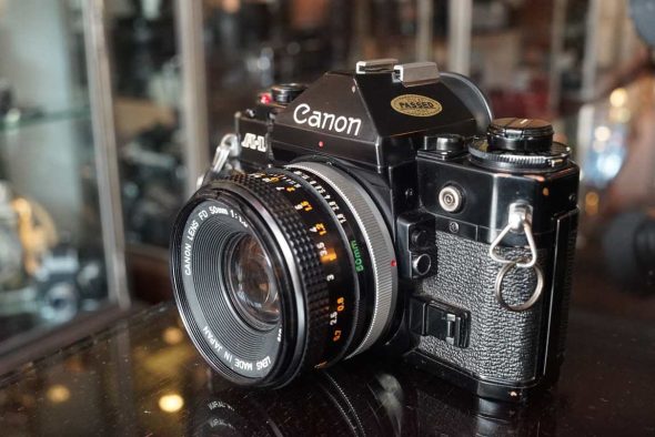 Canon A-1 kit with 1.8 / 50mm FD lens