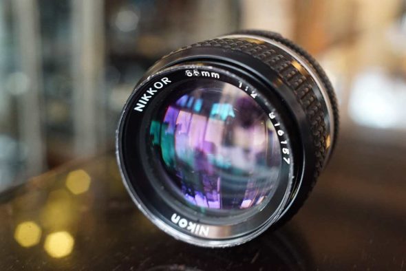 Nikon Nikkor 85mm 1:2 AI-S lens, worn