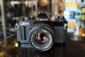 Canon AV-1 black + FD 50mm F/1.8 lens