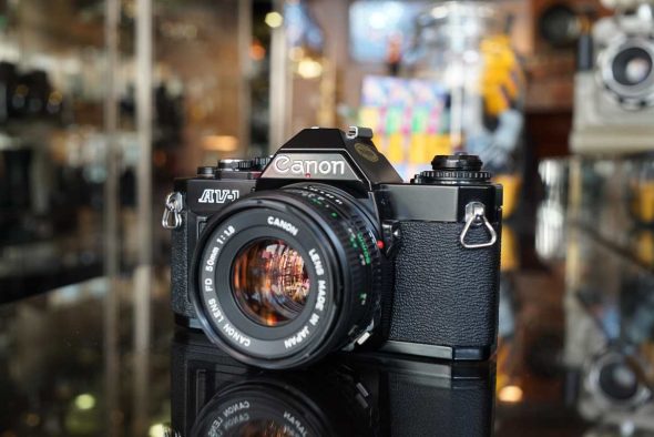 Canon AV-1 black + FD 50mm F/1.8 lens