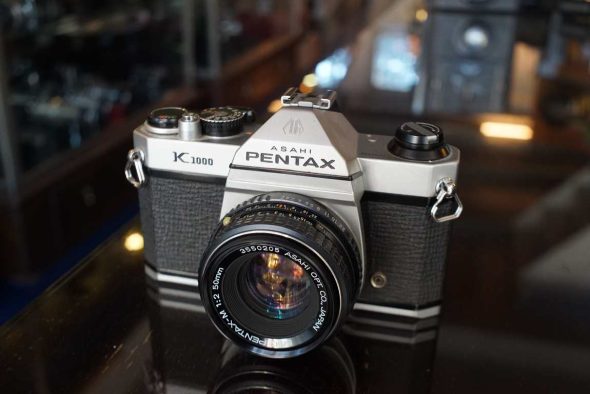 Pentax K1000 kit with 50mm F/2 lens, OUTLET